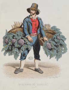 Vendedor de brócoli en Roma, mediados del siglo XIX de Laurent Francois Guerdet